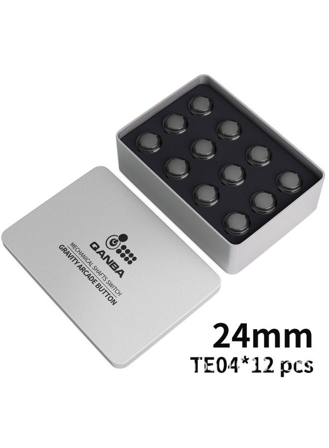 QANBA Boxing KT Gravity Adjustable Light, Medium And Heavy Three-gear Mechanical Shaft Fast Mute Arcade Button 30\24mm-Product Color:Te04 24mm Boxed  - Image 1