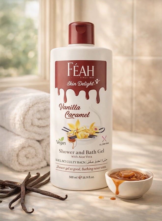 FEAH Vanilla Caramel Body Shower & Bath Gel 500ML - Soft & Creamy Fragrance Body Cleanser - Image 3
