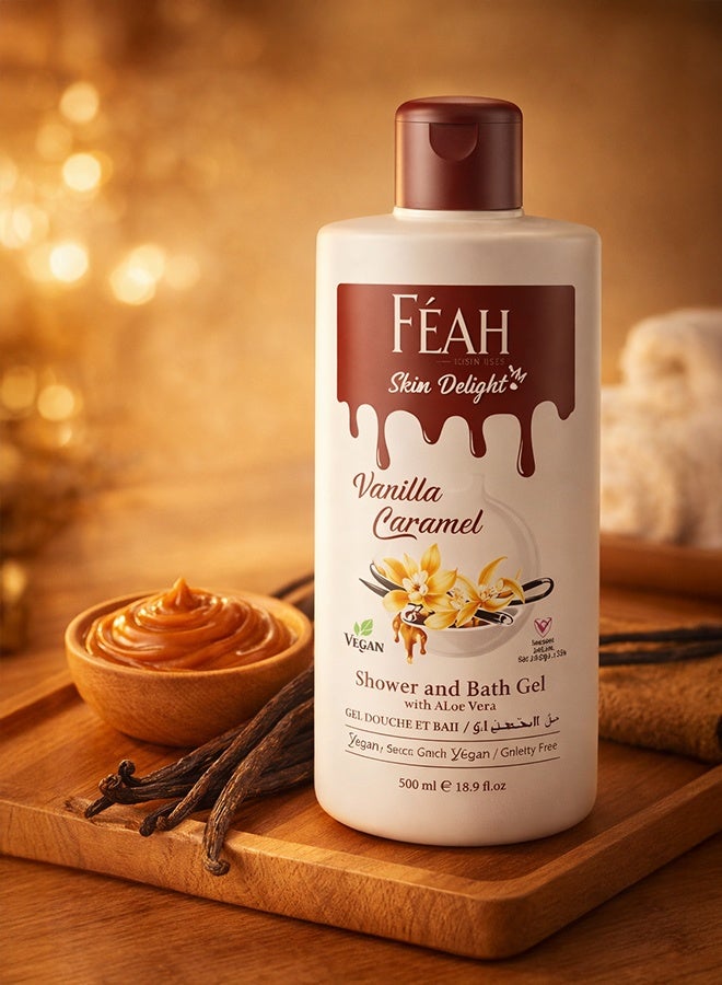 FEAH Vanilla Caramel Body Shower & Bath Gel 500ML - Soft & Creamy Fragrance Body Cleanser - Image 4
