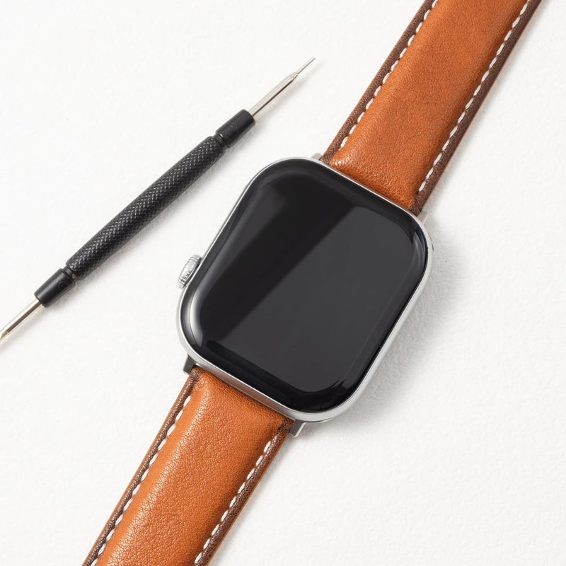 Berfine 20mm Top Grain Leather Watch Band, Quick Release Watch Strap, Tan - Image 4