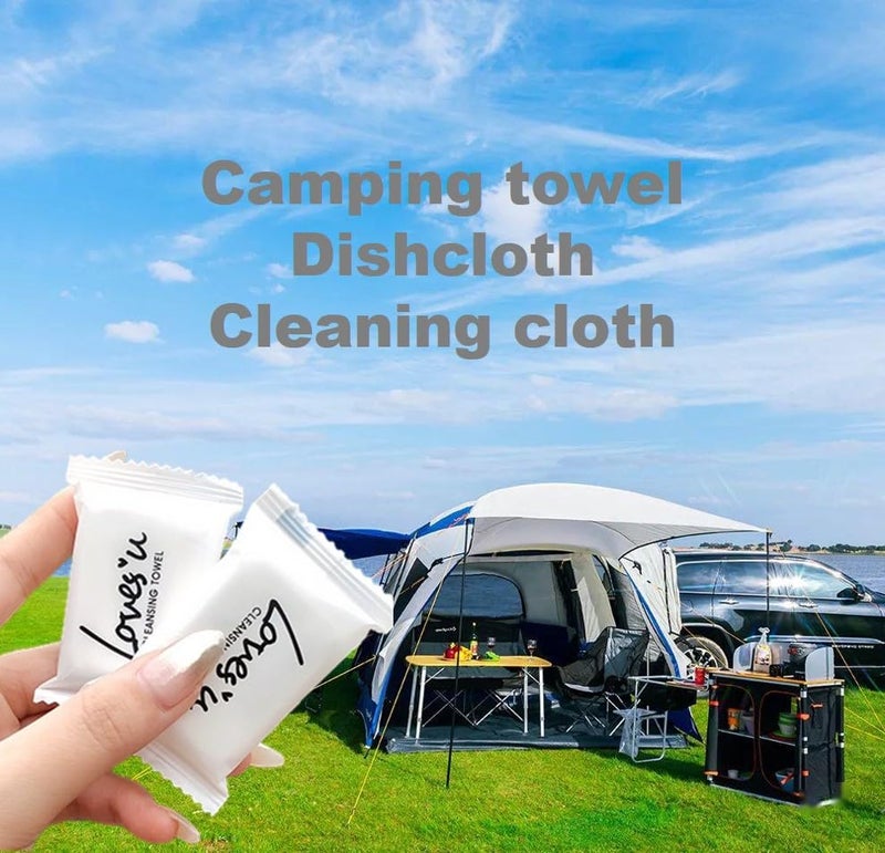 QUALIALL Compressed Washcloths Towels, Premium Disposable Wash Cloths for Travel Camping - Image 2
