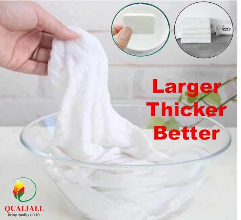 QUALIALL Compressed Washcloths Towels, Premium Disposable Wash Cloths for Travel Camping - Image 4