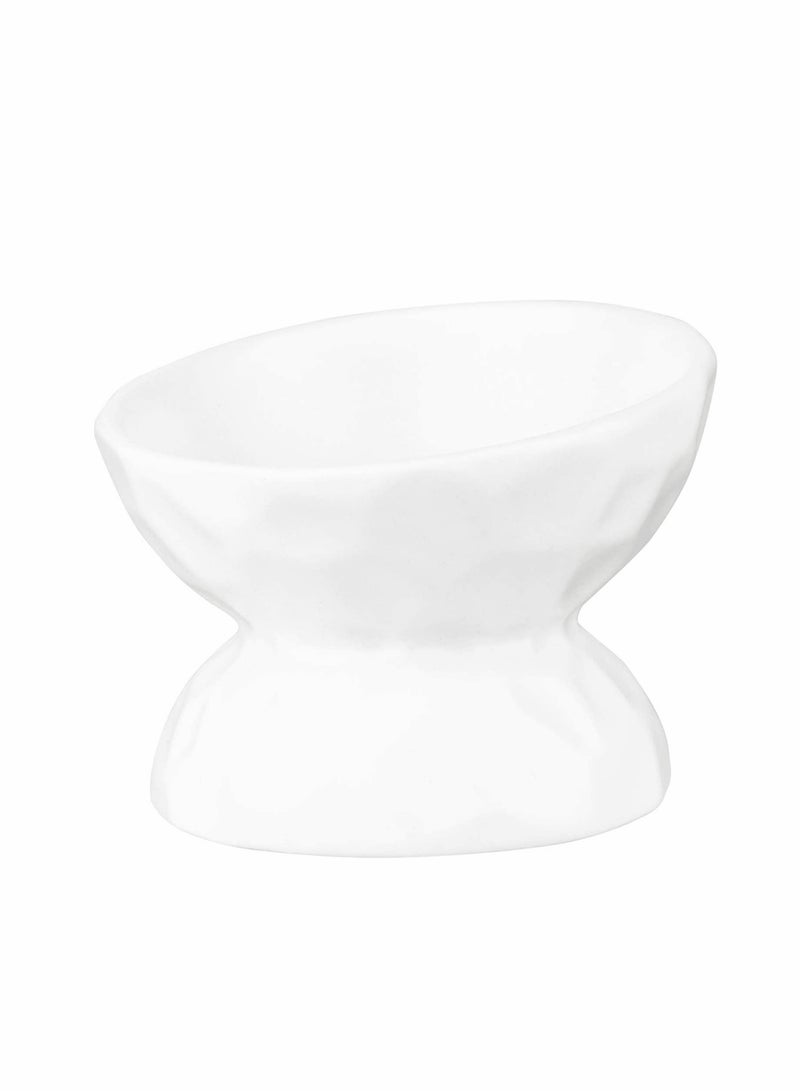 Elevated Non-Slip Cat and Dog Bowls, Safe, Easy to Clean, Tilted Design for Comfortable Feeding, Stylish White Color - Image 1