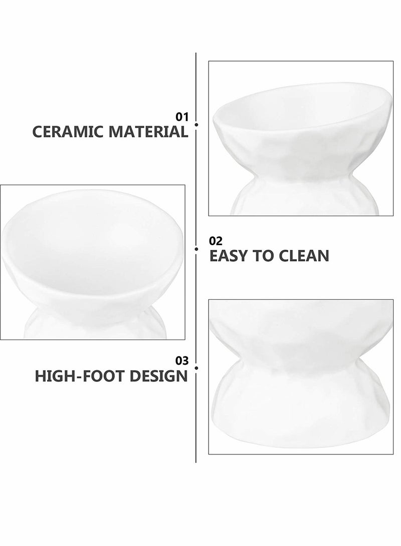 Elevated Non-Slip Cat and Dog Bowls, Safe, Easy to Clean, Tilted Design for Comfortable Feeding, Stylish White Color - Image 5