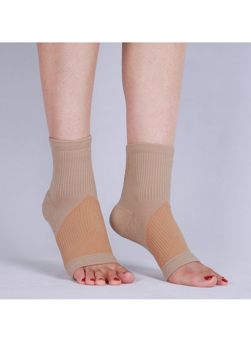 general Ankle Compression Sleeve 20-30 Mmhg Foot Sleeves Recovery Sports Achilles Beige M - Image 1