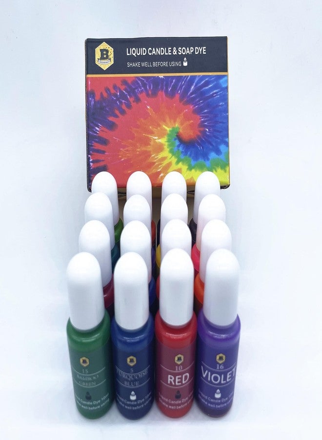 Beesworks Candle Dyes | 16 Colors Liquid Dyes for DIY Candle Making | 16 Bottles Liquid Candle Dyes Each 0.35oz/10ml - Image 4