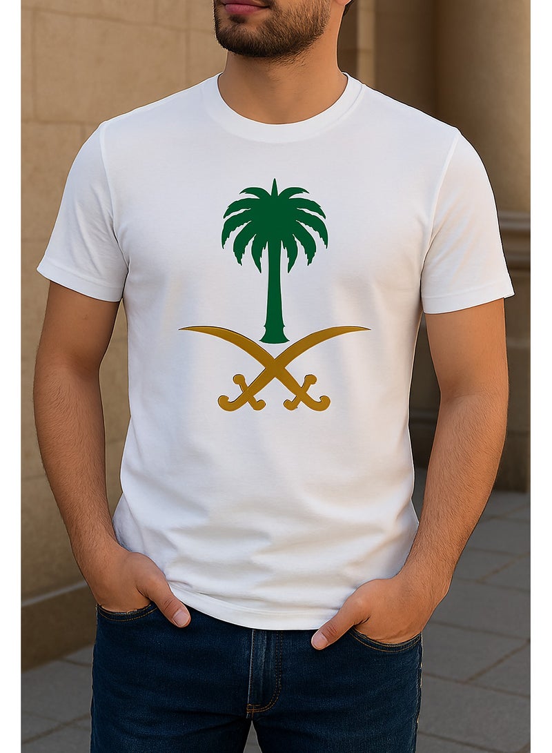 أتش أف أيه اتش اف ايه تيشرت قطن 100% بتصميم شعار السعودية - Image 2