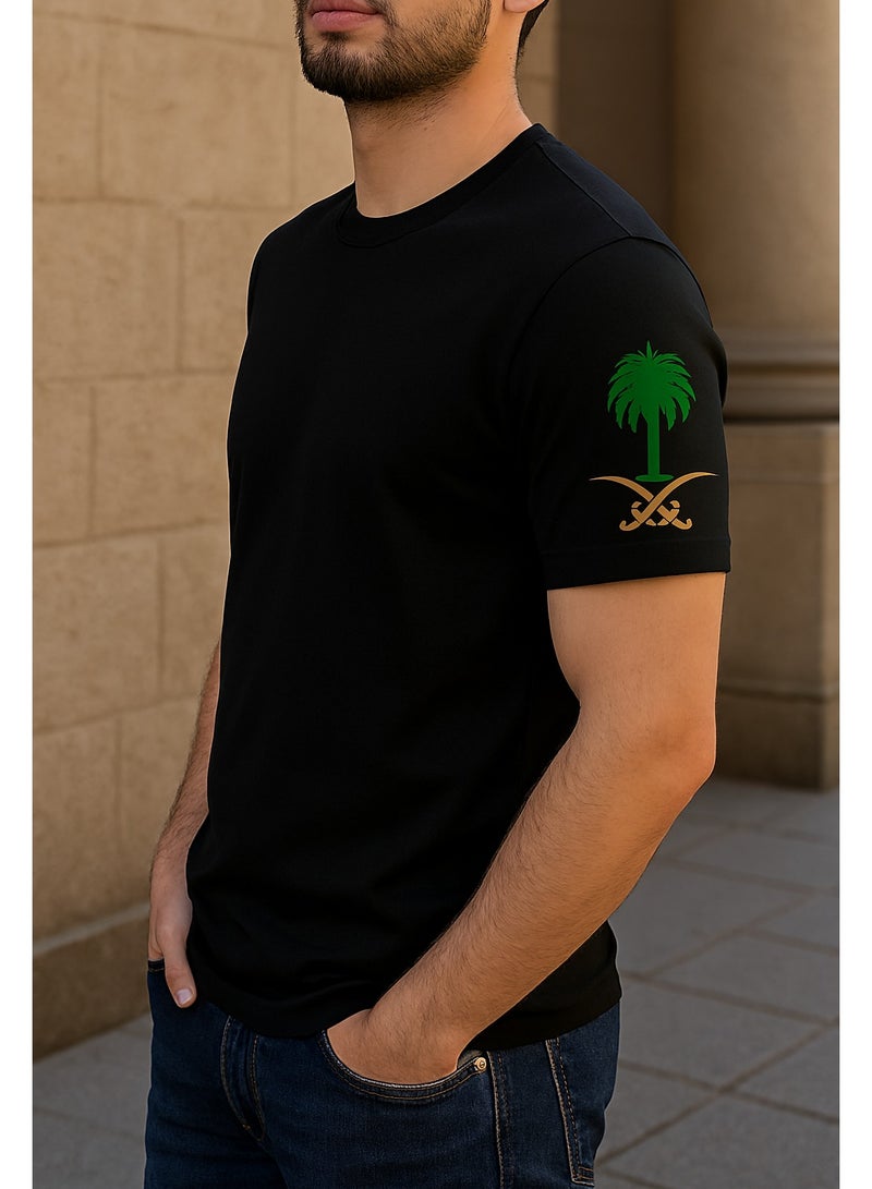 أتش أف أيه اتش اف ايه تيشرت قطن 100% بتصميم شعار السعودية - Image 4