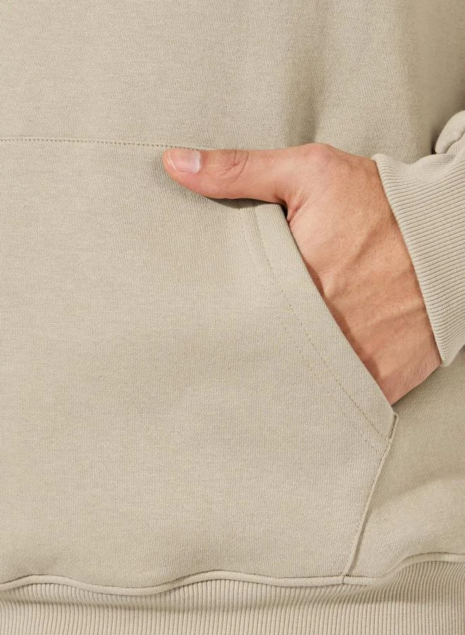 ستايلي هودي فليس بقصة مريحة وجيوب كانجارو