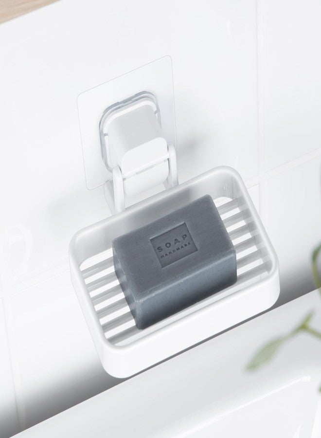 DeHUB Soap Holder with Drainage, Soap Dispenser for Bathroom, Shower, Sink, Countertop, Easy Installation, No Drilling, No Glue, Wall Mounted, Home Decor Essentials, White - Image 2