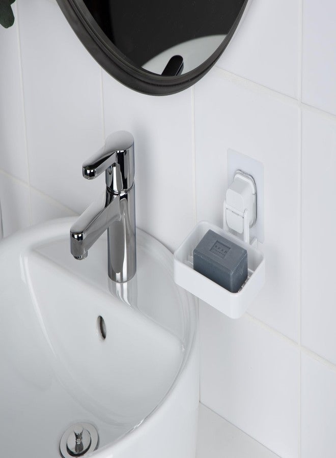 DeHUB Soap Holder with Drainage, Soap Dispenser for Bathroom, Shower, Sink, Countertop, Easy Installation, No Drilling, No Glue, Wall Mounted, Home Decor Essentials, White - Image 3