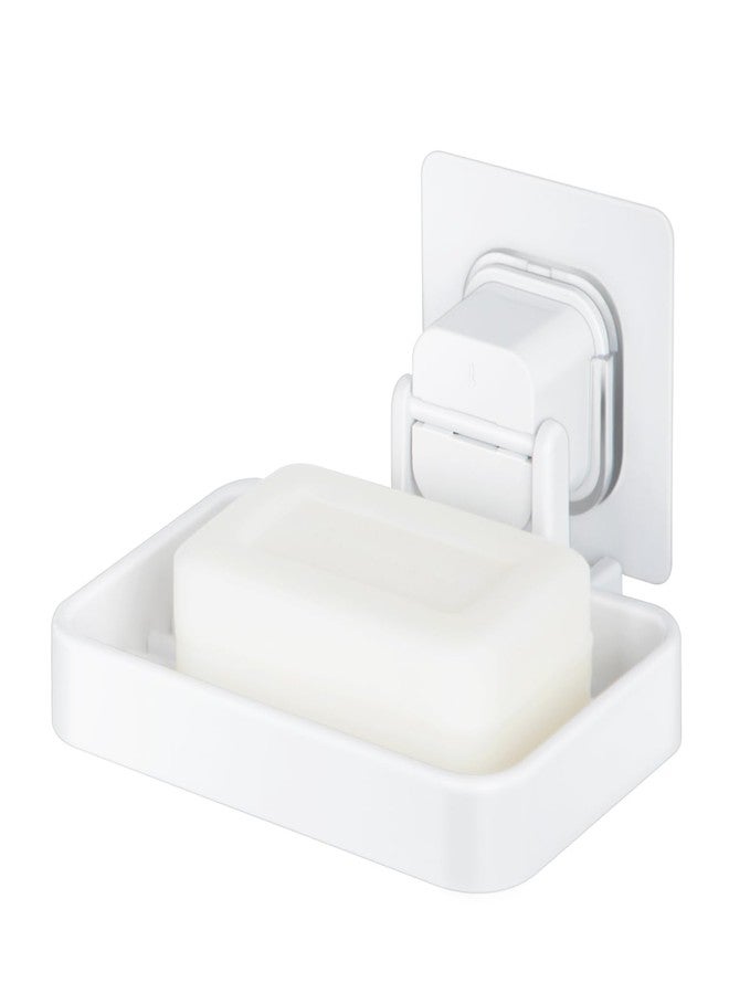 DeHUB Soap Holder with Drainage, Soap Dispenser for Bathroom, Shower, Sink, Countertop, Easy Installation, No Drilling, No Glue, Wall Mounted, Home Decor Essentials, White - Image 1