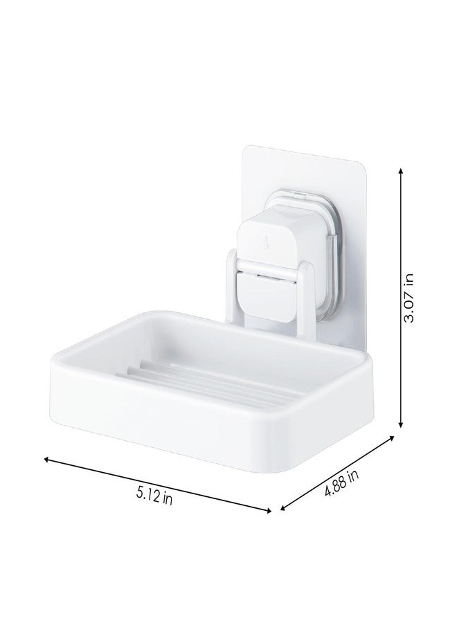 DeHUB Soap Holder with Drainage, Soap Dispenser for Bathroom, Shower, Sink, Countertop, Easy Installation, No Drilling, No Glue, Wall Mounted, Home Decor Essentials, White - Image 5