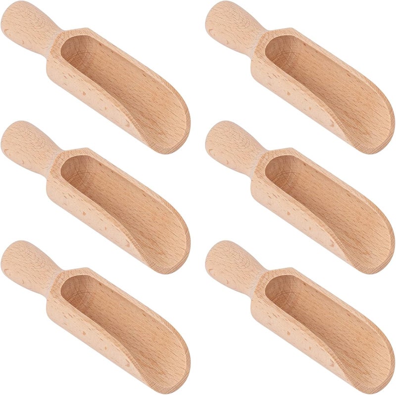 AUEAR , 6 Pack Mini Wooden Scoops Wooden Candy Spoons for Tea Coffee Cereal Seasoning Pepper - Image 1