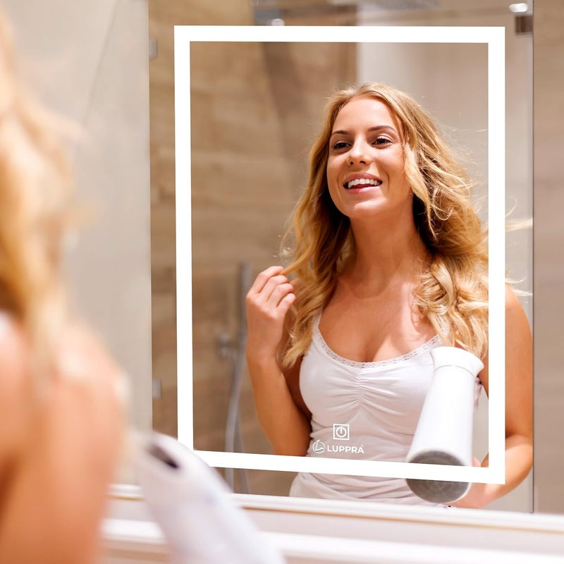 LUPPRA Rectengale Wall Mounting Mirror with Light Bathroom MirrorVenity MirrorSmart Mirror Size 18X24 inch LED Mirror 3 Tone Cool White Natural White Warm White - Image 3