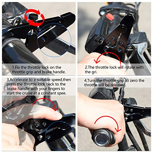 BBTO 2 Sets Motorcycles Throttle Lock Motorcycle Cruise Control Universal Throttle Assist Wrist Cruise Hand Grip Clamp with Silicone Ring Protect for Bike Motorcycle - Image 3