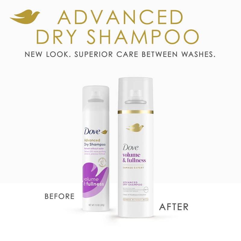 Dove Advanced Dry Shampoo Volume & Fullness Refresh & Revive Flat Hair Without Water for 2 Days of Freshness & Bounce 5 oz - Image 2
