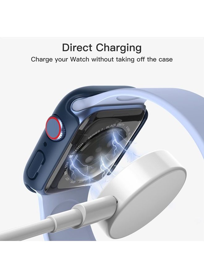 Jetech Case with Screen Protector Compatible with Apple Watch Series 8 7 45mm, Overall Protective Cover, Built-in Tempered Glass Film High Sensitivity, 2 Pack (Blue) - Image 5