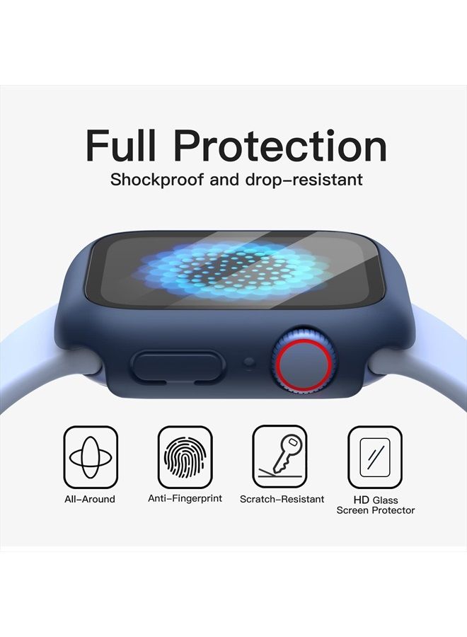Jetech Case with Screen Protector Compatible with Apple Watch Series 8 7 45mm, Overall Protective Cover, Built-in Tempered Glass Film High Sensitivity, 2 Pack (Blue) - Image 4