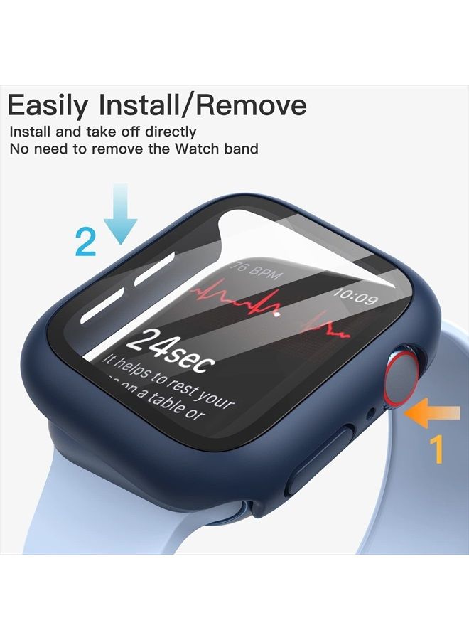 Jetech Case with Screen Protector Compatible with Apple Watch Series 8 7 45mm, Overall Protective Cover, Built-in Tempered Glass Film High Sensitivity, 2 Pack (Blue) - Image 3
