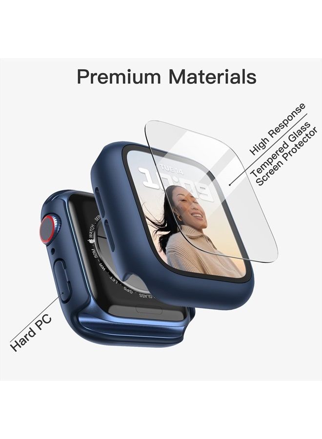 Jetech Case with Screen Protector Compatible with Apple Watch Series 8 7 45mm, Overall Protective Cover, Built-in Tempered Glass Film High Sensitivity, 2 Pack (Blue) - Image 2
