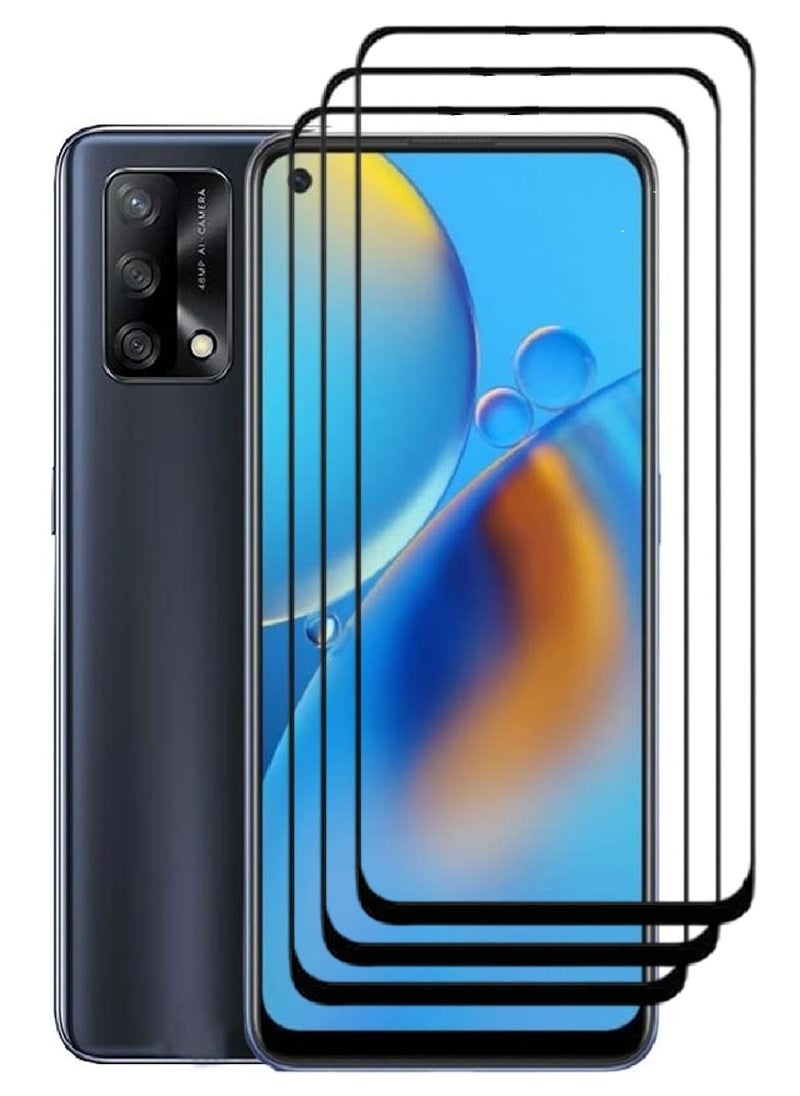 AINA 3 Pieces Tempered Glass Screen Protector 5D Designed For Oppo A74 Full Glue Edge to Edge Full Screen Coverage And Bubble Free - Image 1