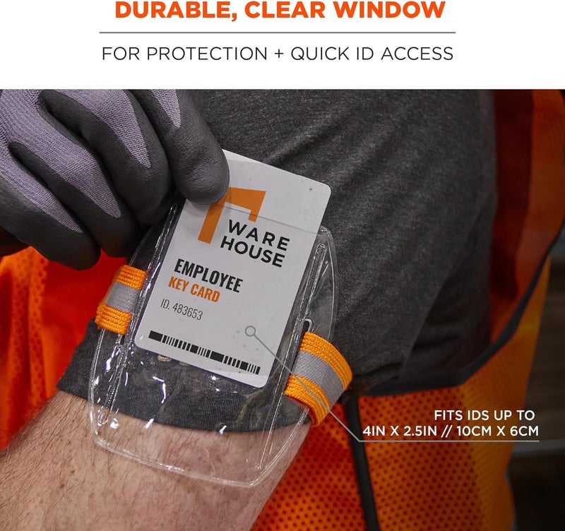 Ergodyne  19951 Squids 3386HV High Visibility Arm Band IDBadge Holder Hivis Orange - Image 4