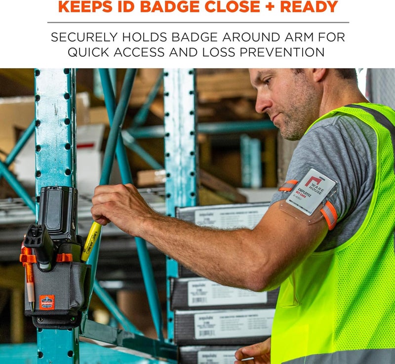Ergodyne  19951 Squids 3386HV High Visibility Arm Band IDBadge Holder Hivis Orange - Image 2