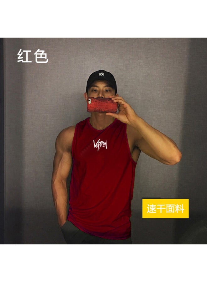 Summer Quick-drying Fitness Vest Men's Sleeveless Vest Running Training Elastic Loose Mesh Breathable Sports T-shirt Trendy