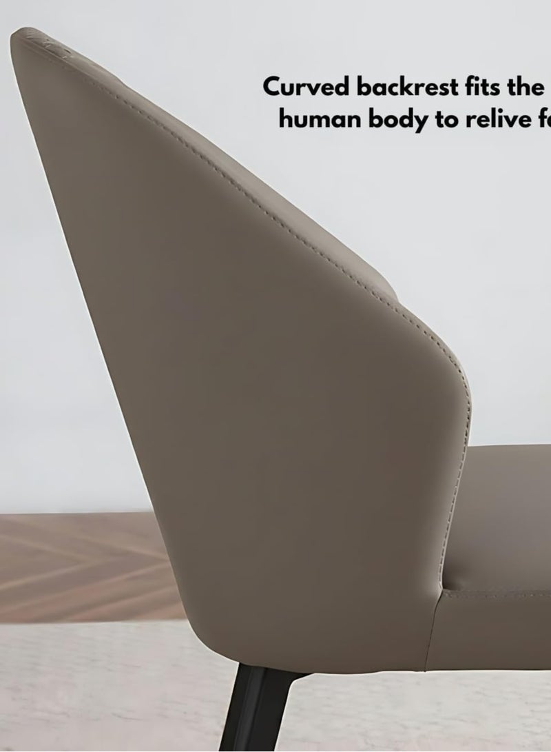 ALWASIT HOME 1+4 Seater Marble Top Dining Table Set | Modern Luxury Dining Room Furniture | Leather Upholstered Chairs with Backrest | Elegant Kitchen Dining Set for Home & Apartment Decor Beige Color - Image 3