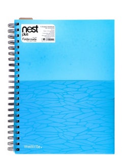 Foldermate دفتر ملاحظات WeWrite Nest Plus A4 أزرق حلزوني بخمسة مواضيع مع جيب 