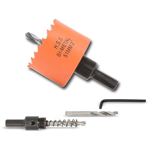 VIKITON 2 inch Hole Saw with Arbor for Cutting Metal Wood and Plastic, 51mm Bi-Metal Hole Cutter for Different Project with Smooth and Flat Drilling Edge, Fast Chip Removal - Image 1
