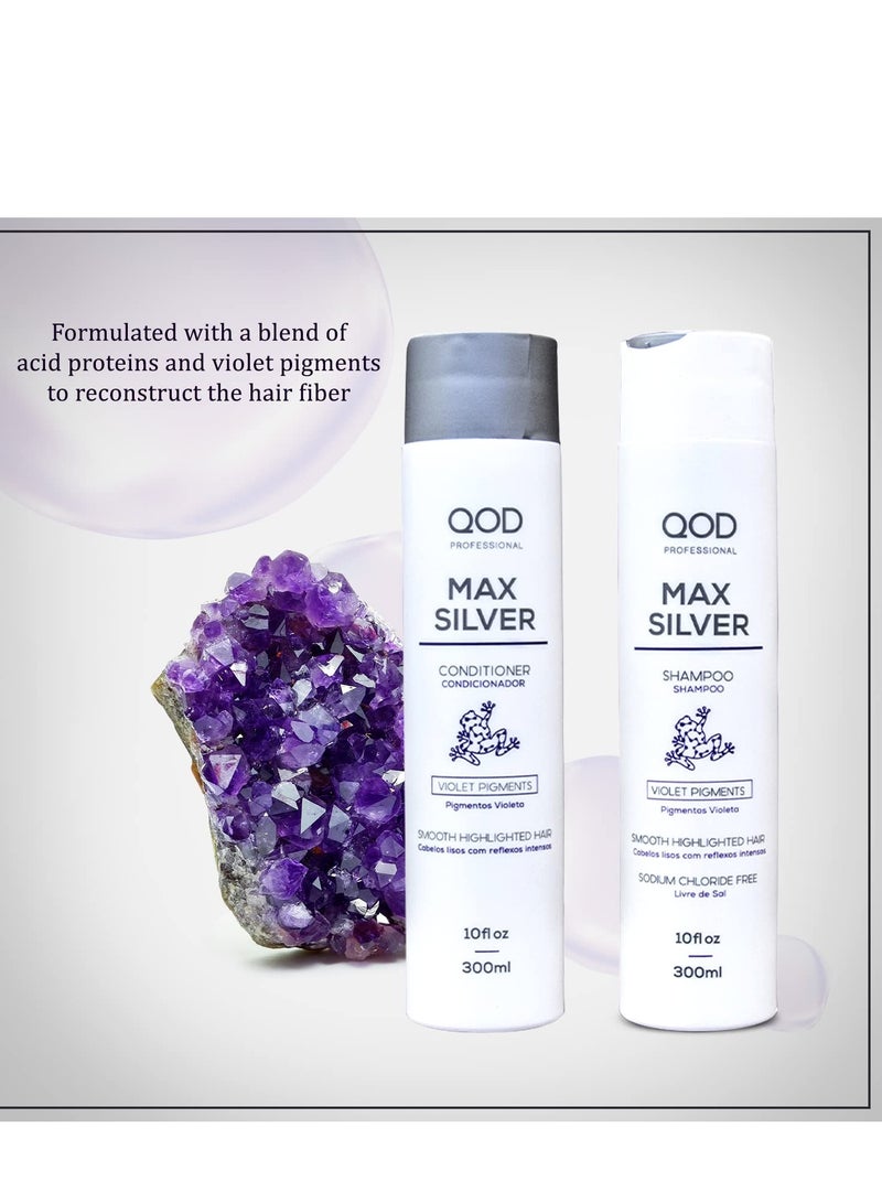 QOD Professional Max Silver Shampoo Conditioner 300ml Sulphate free Sodium Chloride free Combo of 2 - Image 4