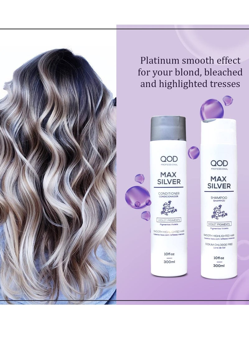 QOD Professional Max Silver Shampoo Conditioner 300ml Sulphate free Sodium Chloride free Combo of 2 - Image 3