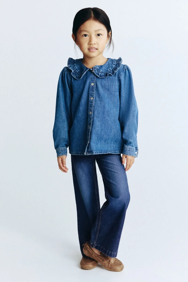 H&M Wide denim-look trousers