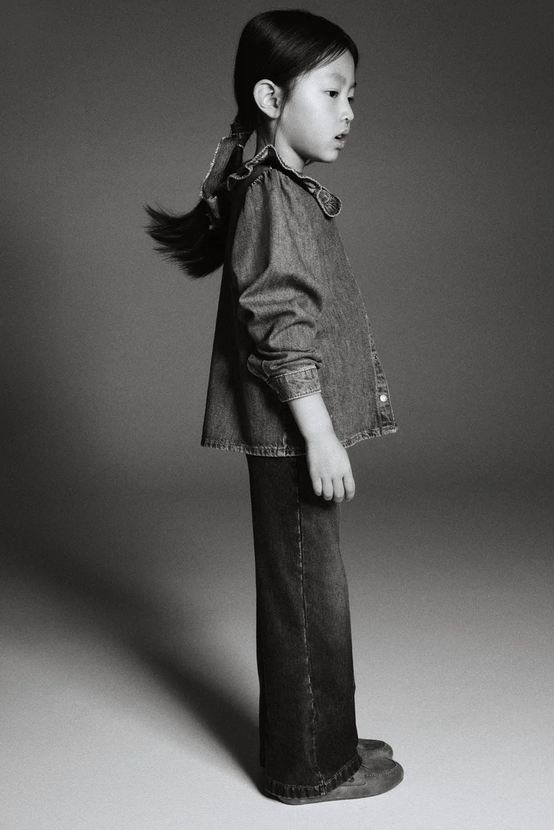 H&M Wide denim-look trousers