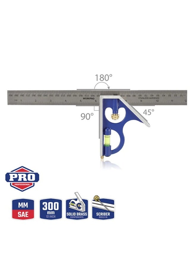 WORKPRO 300MM(12") ALUMINUM COMBINATION SQUARE - Image 5