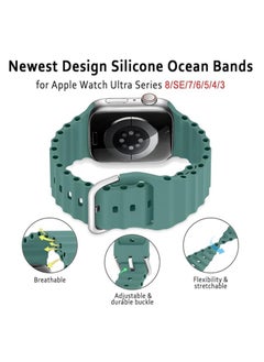 ELTRAZONE "Adjustable Ocean Band for Apple Watch – Soft Silicone Sport Strap, 49mm to 38mm, Breathable Wristband for iWatch Ultra and All Models"  - Image 4