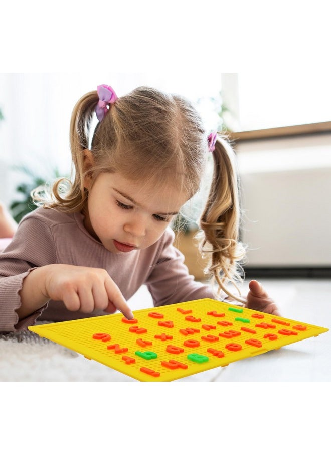 vGRASSP VGRASSP Alphabet and Number Platter Fun Learning Toy Set for Children with Plastic Board and 90+ Colorful Blocks - Endless Imagination and Learning - Multicolor (Color As Per Stock)  - Image 2