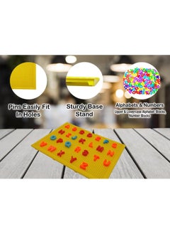 vGRASSP VGRASSP Alphabet and Number Platter Fun Learning Toy Set for Children with Plastic Board and 90+ Colorful Blocks - Endless Imagination and Learning - Multicolor (Color As Per Stock)  - Image 5