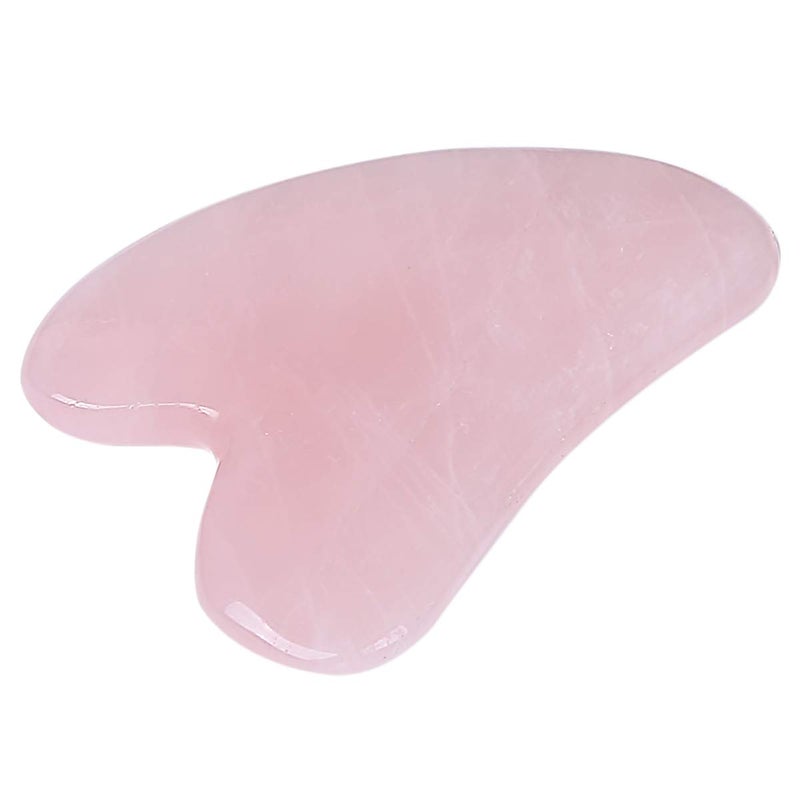 Loveliome Gua Sha Crystal Jade Stone Board for Skincare, Scraping Face Back Massage Relax Therapy Trigger Point Treatment (Rose Quartz) - Image 1
