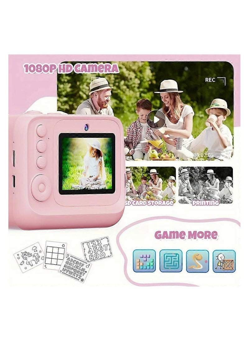 Mini Children 2.4-inch HD Dual Lens Instant Camera Photo Printer pink  - Image 4
