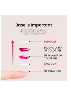 Beetles 2 Pcs 15ml No Wipe Gel Top Coat and Base Coat Set - Shine Finish and Long Lasting, Soak Off LED Nail Lamp Gel Base Top Coat Finish Nail Art Design Manicure Gifts for Women - pzsku/ZDD71D7A5892BCB02599DZ/45/_/1714945654/fe844058-880f-44b1-8407-4d1d3cd57a37