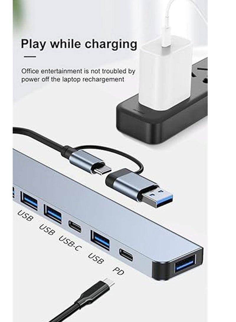 موسع USB لمنفذ Type-C و Type-A، 7 في 1 USB تقسيم، ملحق كمبيوتر مع USB-C USB-A، محول Dongle لجهاز لوحي هاتف كمبيوتر، متوافق مع HP Dell Lenovo Galaxy وأكثر - Image 4