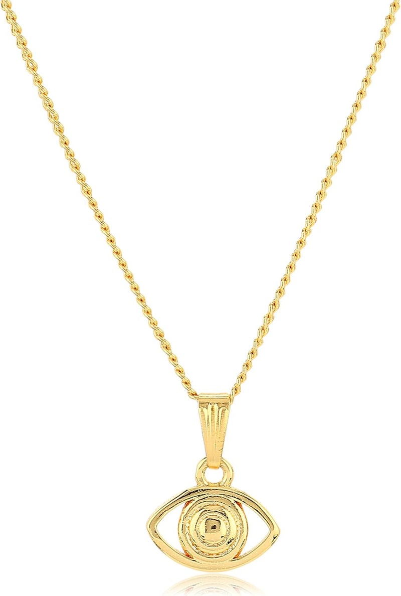 Estele Gold Tone Chain With Gold Evil Eye Design Pendant For Women - Image 4