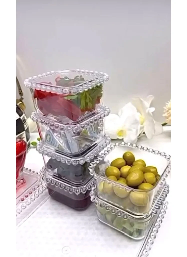 Hane216 Acrylic Transparent Beaded Breakfast Set