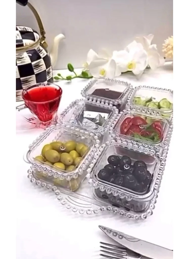Hane216 Acrylic Transparent Beaded Breakfast Set