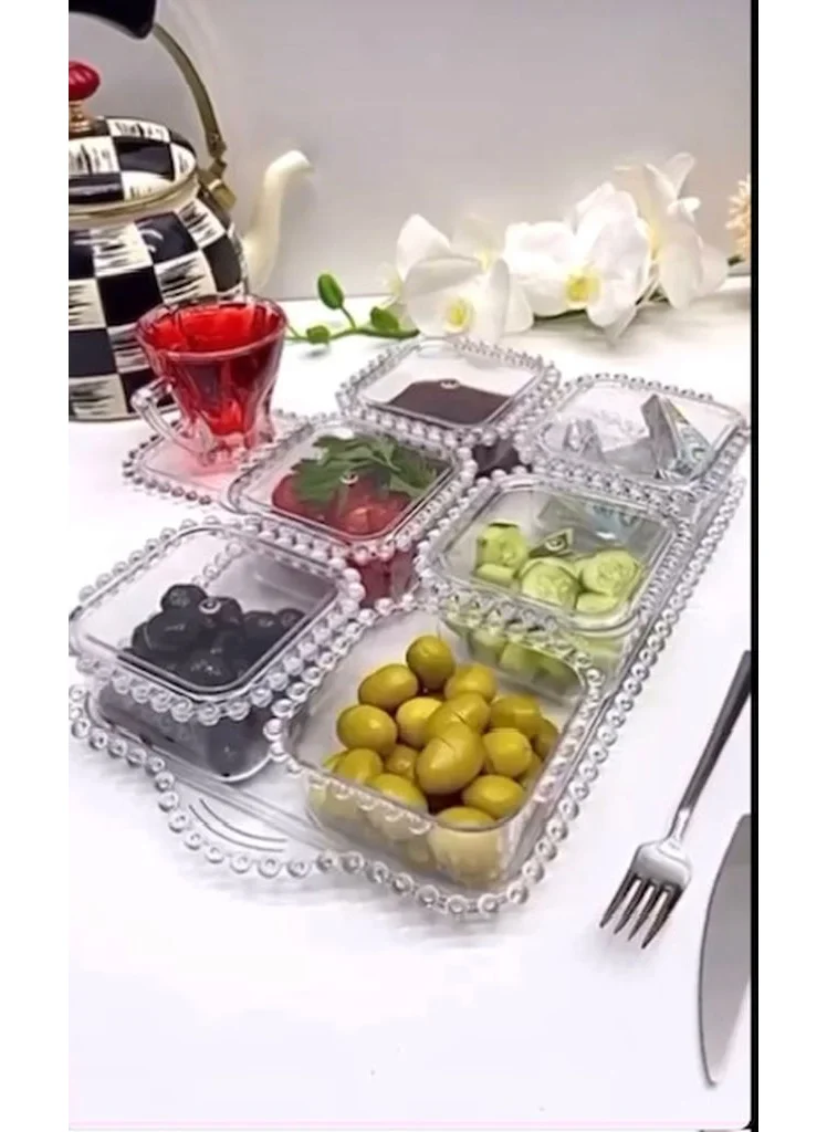 Hane216 Acrylic Transparent Beaded Breakfast Set