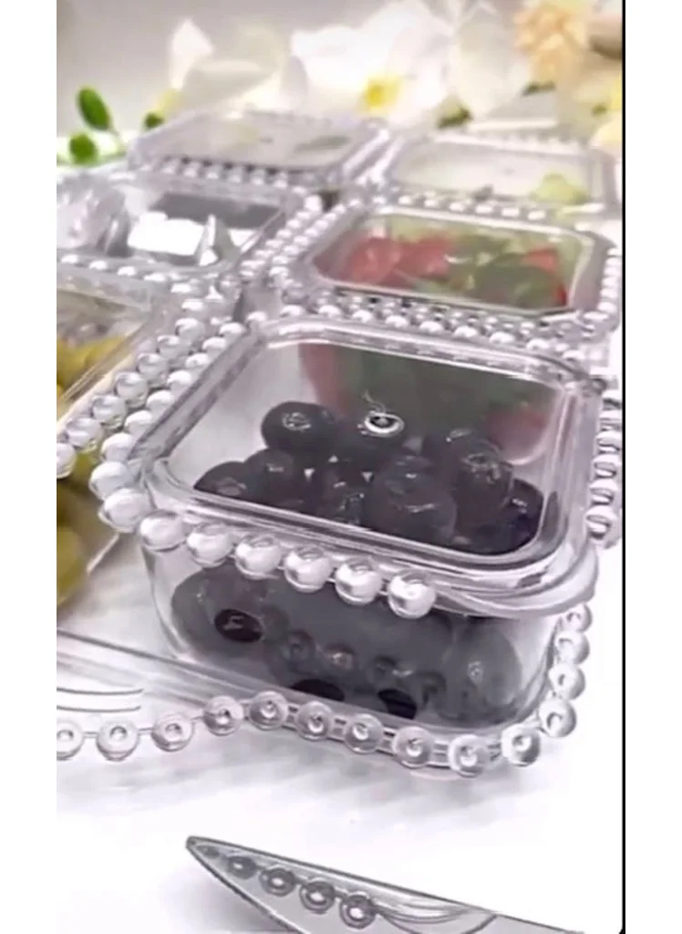 Hane216 Acrylic Transparent Beaded Breakfast Set