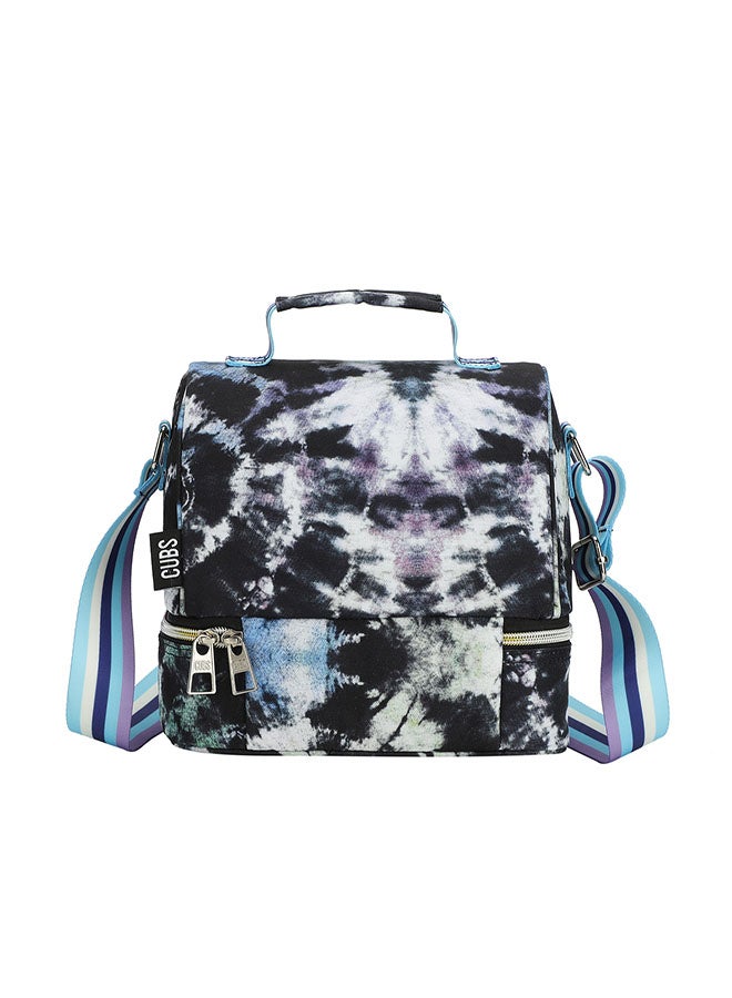 CUBS Tie Dyed Waterproof double decker lunch bag with removable shoulder strap carrying your favorite meals to school, work or while traveling - Image 3